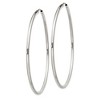 Black Bow Jewelry 2mm, Sterling Silver, Endless Hoop Earrings - 60mm (2 3/8 Inch) - 2 of 4