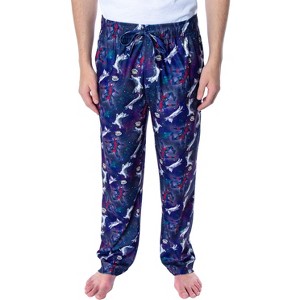Marvel Men's Deadpool and Kittens In Space Sleep Lounge Pajama Pants Deadpool and Kittens - 1 of 4
