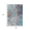 Teal Blue And Blush Abstract Washable Indoor Outdoor Area Rug - 3 of 4