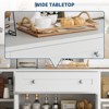 55" Sideboard Buffet Cabinet, Wood Coffee Bar Station with Adjustable Shelves, Credenza Console Table, Floor Cupboard Cabinet for Kitchen Living Room - 4 of 4