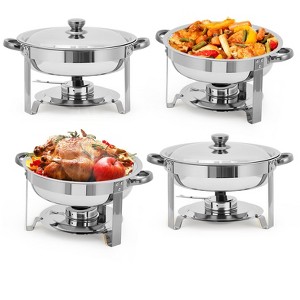 Garvee Chafing Dishes for Buffet Set, 5 QT Round Buffet Servers and Food Warmer Set with Lid, Stainless Steel Chafers for Catering Parties - 1 of 4