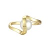 14k Gold Plated Sterling Silver Double Weave Band Ring Adorned with Sparkling Cubic Zirconia Stones for a Timeless and Elegant Look - 2 of 2
