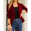 Womens Blazer 3/4 Sleeve Casual Office Business Open Front Suit Jacket Cardigan - 4 of 4