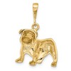Black Bow Jewelry 14k Yellow Gold Satin and Diamond Cut 2D Bulldog Pendant - 3 of 4