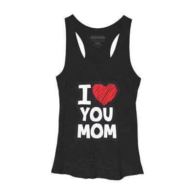 Women's Design By Humans I Love You Mom Heart By solon2020 Racerback Tank Top