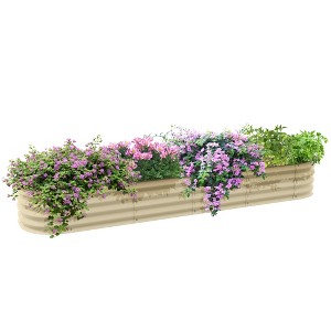 Outsunny Galvanized Raised Garden Bed Kit, Metal Planter Box with Safety Edging - 1 of 4