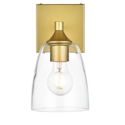 Elegant Lighting Gianni 1 light Brass and Clear Bath Sconce