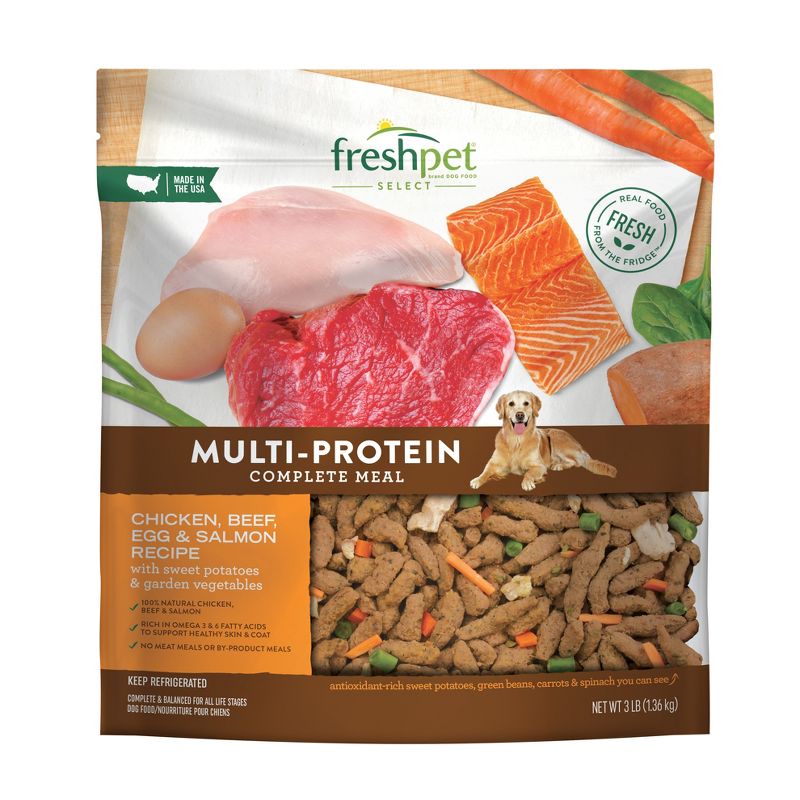 Freshpet Select Multi-Protein Complete Meal Refrigerated with Chicken, Seafood and Beef Flavor Wet Dog Food - 3lbs, 1 of 6