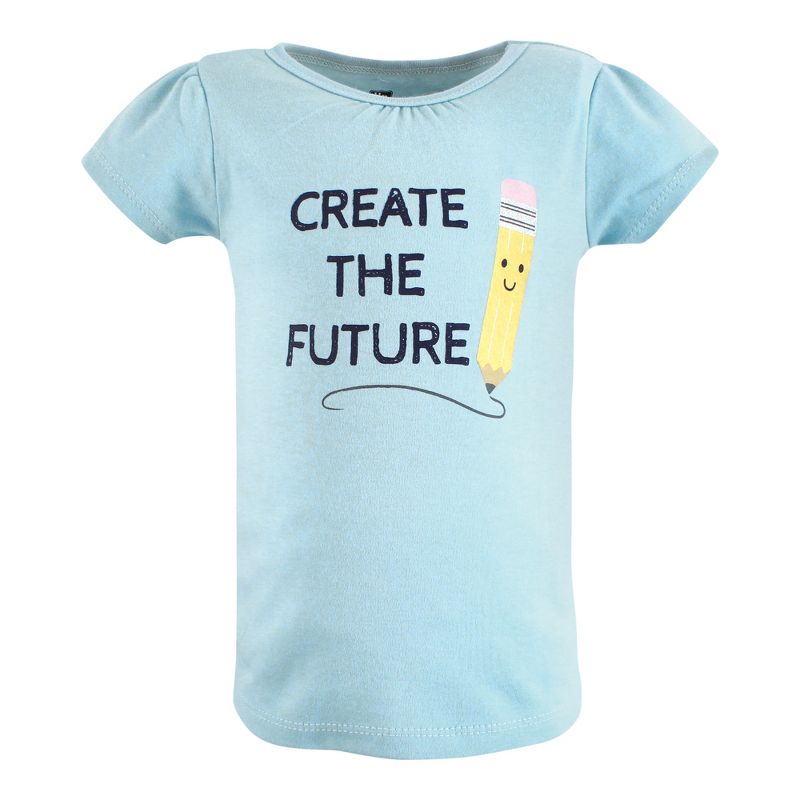 Hudson Baby Infant and Toddler Girl Short Sleeve T-Shirts, Creativity, 5 of 8