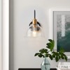 Industrial Wall Light with Clear Glass Shade, Black and Gold Farmhouse Vanity Light Fixture - 4 of 4