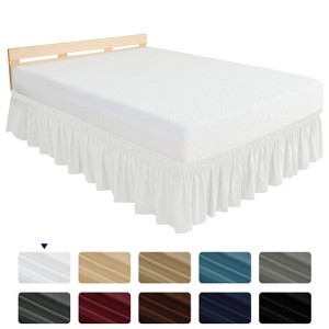 Subrtex Elastic Wrap Around Bed Skirt Dust Ruffle Smooth Soft Bed Frame Cover 15-inch Drop - 1 of 4