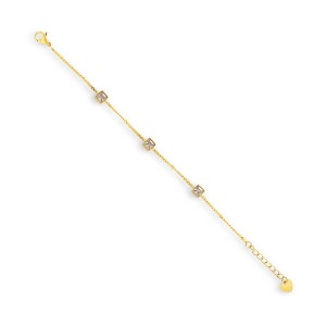 EVRY JEWELS WATERPROOF Gold or Silver Plated Princess Crystal Station Bracelet - 1 of 1