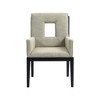 Meridian Furniture,Gwendolyn Linen Textured Fabric Dining Arm Chair - 3 of 4
