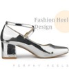 Perphy Women's Square Toe Crisscross Strap Block Heel Mary Jane Pumps - 4 of 4