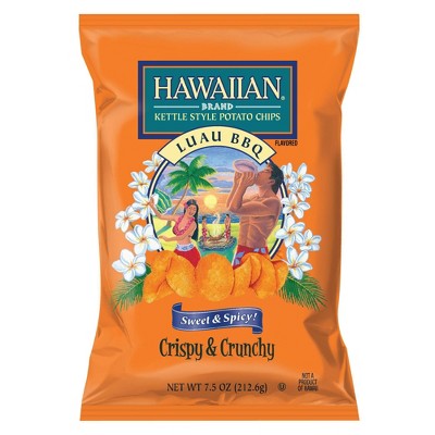 Hawaiian Crispy & Crunchy Luau BBQ Kettle Style Potato Chips - 7.5oz