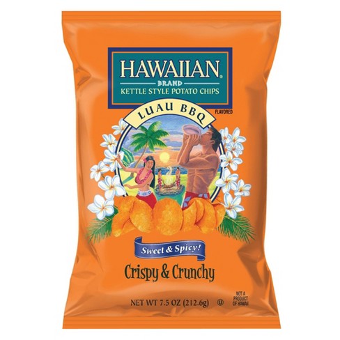 Hawaiian Crispy & Crunchy Luau Bbq Kettle Style Potato Chips - 7.5