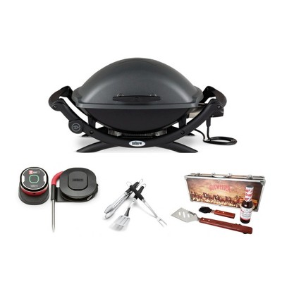 Weber 2400 Electric Grill (black) With Thermometer And Tool Set Bundle Target