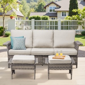 Buenhomino Outdoor Patio All-Weather Wicker Furniture Set - 1 of 4