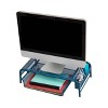 Mind Reader Monitor Stand, Ventilated Laptop Riser, Paper Tray, Storage, Office, Metal Mesh, 20"L x 11.5"W x 5.5"H, Turquoise - 3 of 4