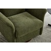 PAGED Swivel Accent Chair Modern Barrel Armchair with Wood Base and Vintage Fax Leather Upholstery for Bedroom, Living Room - 4 of 4