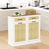 Tilt Out Trash Can Cabinet, Hidden Trash Bin Cabinet Storage Holder, Freestanding Garbage Can Cabinet for Kitchen Dining Living Room - 3 of 4