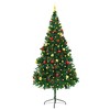 vidaXL Artificial Pre-lit Christmas Tree with Baubles Green 7 ft - 3 of 4