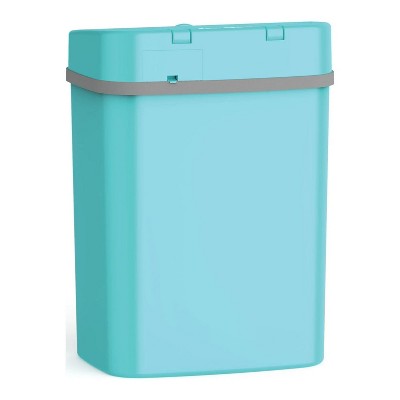 LunaLulinlk 3.2 Gallon Plastic Touchless Bathroom Trash Can, Steel Blue