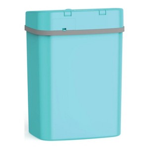 LunaLulinlk 3.2 Gallon Plastic Touchless Bathroom Trash Can, Steel Blue - 1 of 4