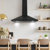 Cosmo COS-63190S-BK 36 in. Vista Collection 380 CFM Ducted Wall Mount Range Hood, Touch Controls, LED Lights, Matte Black - 2 of 4