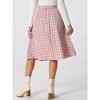 INSPIRE CHIC Women's Vintage Plaid High Waist Pleated A-Line Midi Skirt - 3 of 4