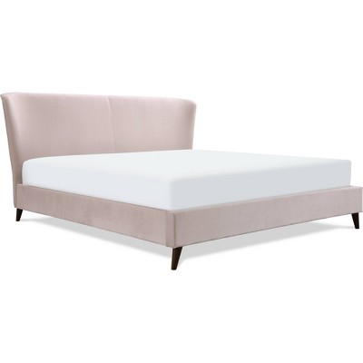 Adele Wingback Upholstered Platform Bed - Adore Decor