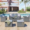 KTMBDW 6-piece All-Weather Wicker PE rattan Patio Outdoor Set with coffee table, wicker sofas, removable cushions - 3 of 4