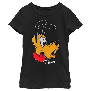 Girl's Disney Pluto Portrait T-Shirt - 1 of 4