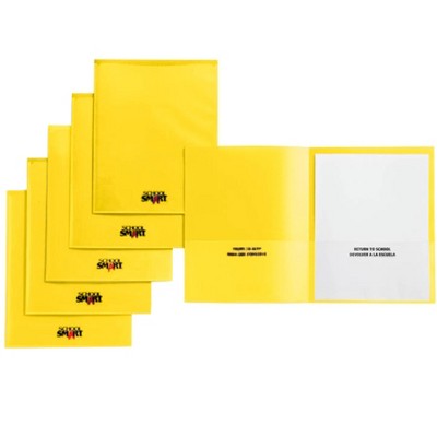School Smart Take Home Folder, Yellow, Set of 24