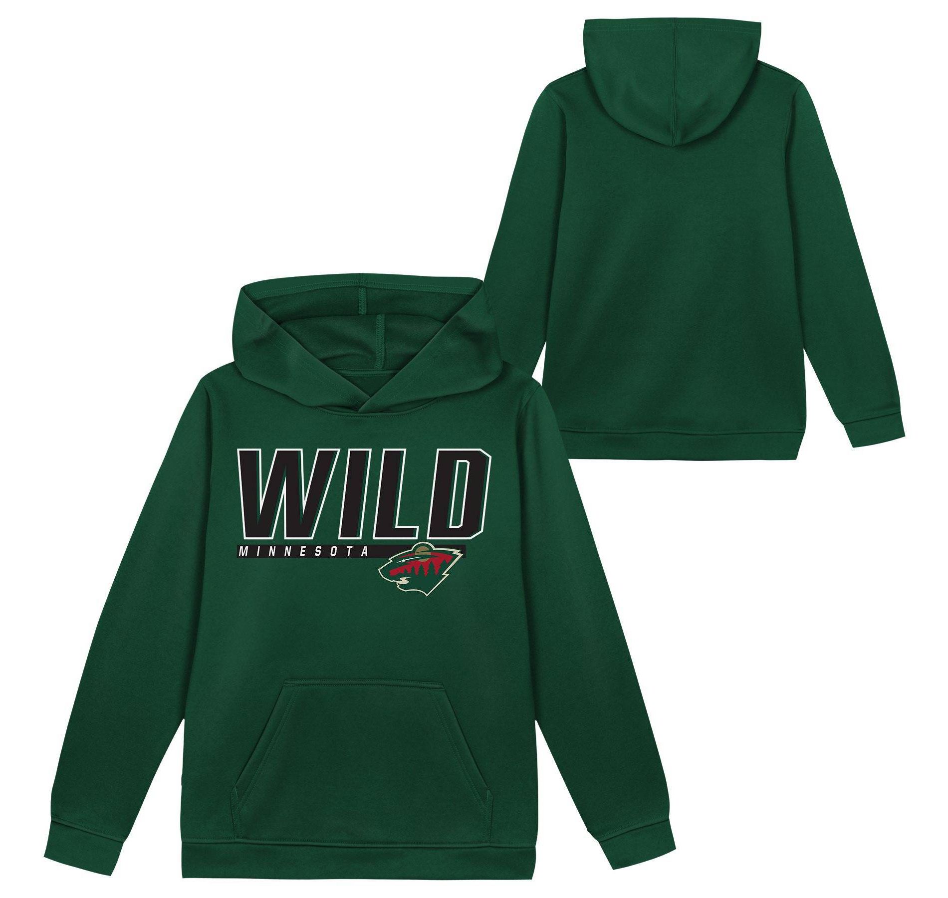 NHL Minnesota Wild Boys' Poly Fleece Hooded Sweatshirt