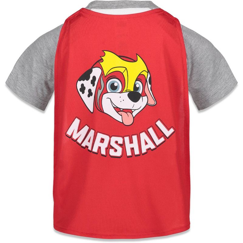 PAW Patrol Rubble Marshall Chase T-Shirt Capes and Masks 6 Piece Outfit Set Toddler, 3 of 8