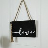 VIP Wood 10 in. Black Love Script Hanging Sign with Tassel - 4 of 4
