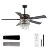 Airsurfer 52" Matte Black Ceiling Fan with Light and Remote Control,6 Speeds DC Motor,Ceiling Fan with Memory Function,2 Downrods,5 Plywood Blades - 3 of 4
