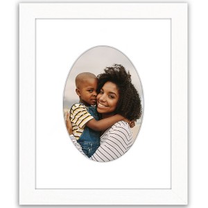 Americanflat Picture Frame with Oval Mat Insert and Shatter-Resistant Glass - Signature Collection - Photo Frame for Wall Display - 1 of 4