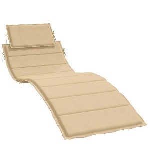 vidaXL Sun Lounger Cushion Sunbed Seating Pad Outdoor Patio Garden Fabric - Melange Beige - 1 of 4