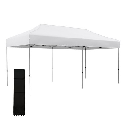 Gsluuk Outsunny 10' x 20' Pop Up Canopy Tent, Instant Sun Shelter with 3-Level Adjustable Height