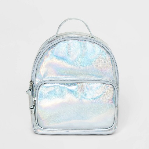 Silver Backpack, silver-colored