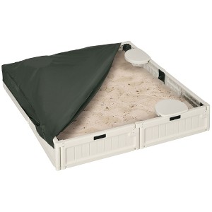 Outsunny Kids Outdoor Round Sandbox with Cover - 1 of 4