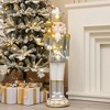 LuxenHome 37.2" LuxenHome 3Ft Tall Traditional Nutcracker King in White with Lights Multicolored - 2 of 4