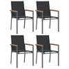 vidaXL 5 Piece Patio Dining Set Black Textilene and Steel - 4 of 4