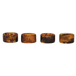 Storied Home 4-Piece Oval Resin Napkin Rings, Tortoise Shell Finish - 1 of 1