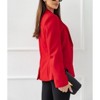 Women's Single-Button Pointed Lapel Slim Blazer Long Sleeve Suit Jacket - 3 of 4