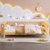 KWPZQEB Montessori Toddler Bed with Wood Slats for Kids, Wood Platform Bed with Safety Guardrails & and Detachable Fence - 3 of 4