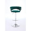NicBex Swivel Velvet Bar Stools Set of 2,Adjustable Counter Height Bar Stools,Bar Chairs with Chrome Footrest and Base,Barstools for Cafe,Bar - 2 of 4