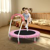 NAYSAYE Kids Mini Trampoline 36 Inch Indoor Outdoor Bouncer with Handle Great Gift for Toddlers and Children, Pink, 36"*36"*30" - 2 of 4